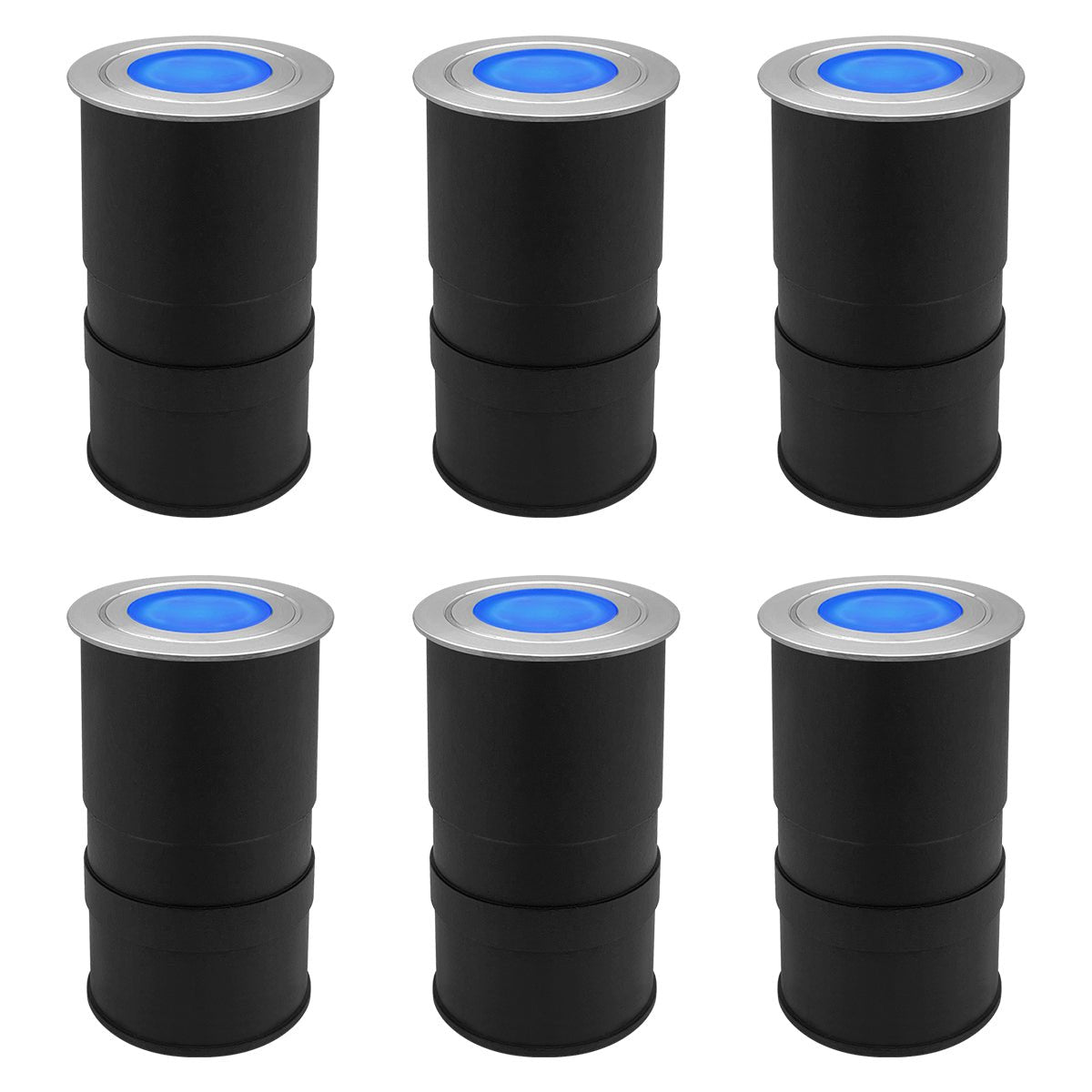 1.5W LED Ground Light Brushed Chrome IP67 Blue GL16BL - Energy Light Bulbs - Free delivery on all orders