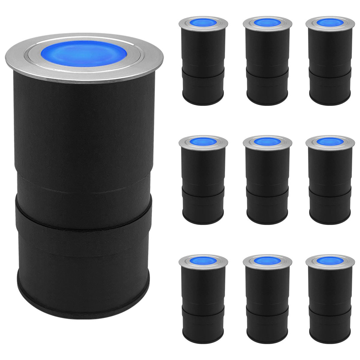 1.5W LED Ground Light Brushed Chrome IP67 Blue GL16BL - Energy Light Bulbs - Free delivery on all orders