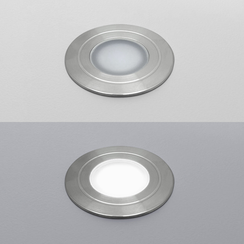 1.5W LED Ground Light Brushed Chrome IP67 Cool White 6500K GL13CW - Energy Light Bulbs - Free delivery on all orders