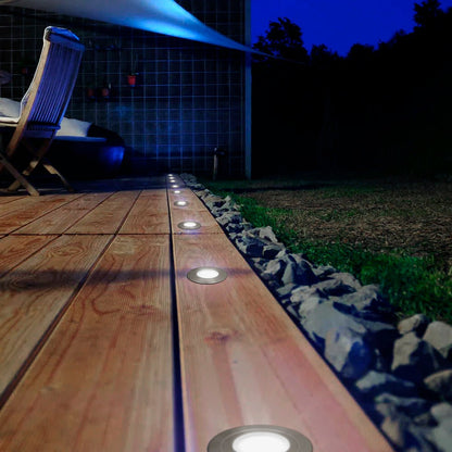 1.5W LED Ground Light Brushed Chrome IP67 Cool White 6500K GL13CW - Energy Light Bulbs - Free delivery on all orders