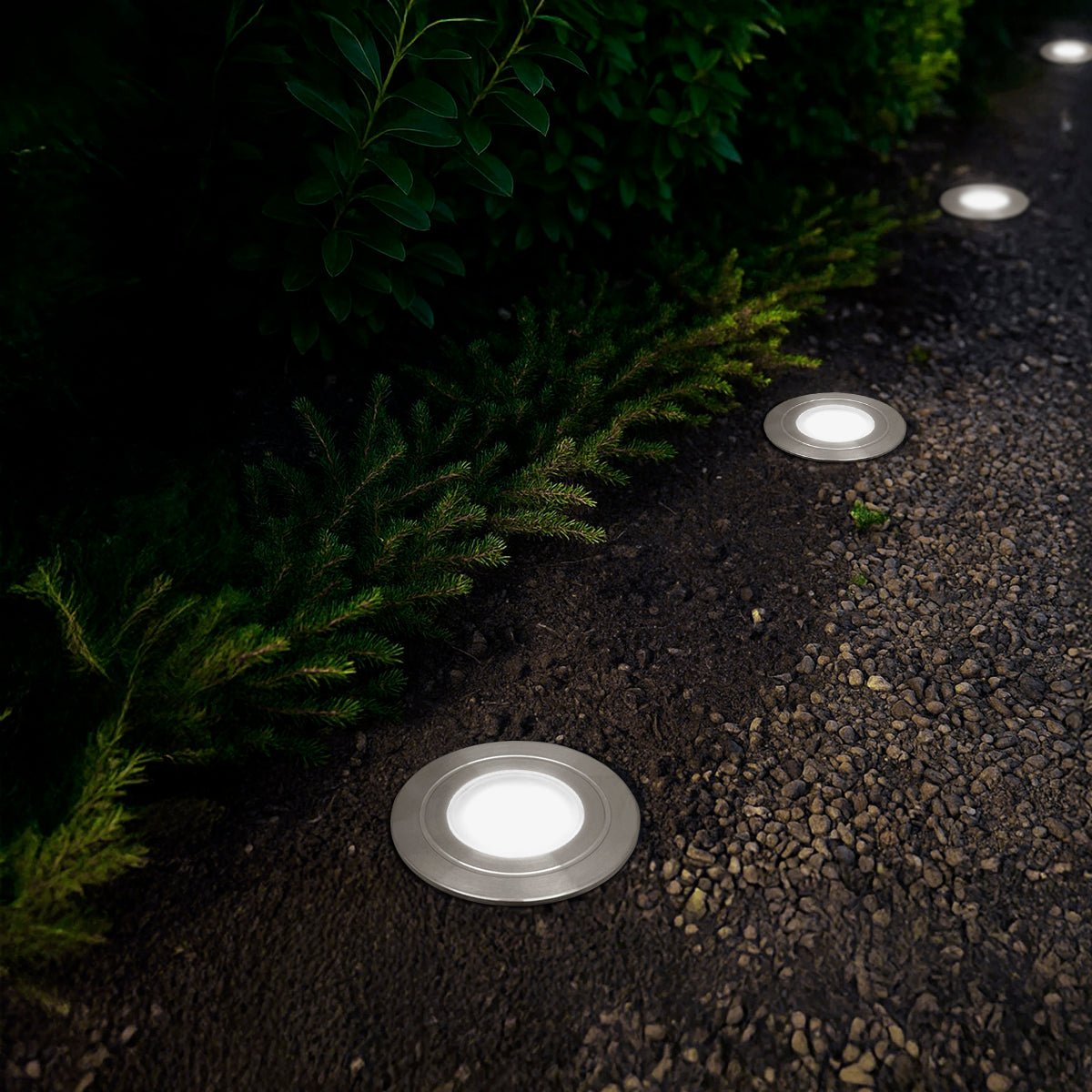 1.5W LED Ground Light Brushed Chrome IP67 Cool White 6500K GL13CW - Energy Light Bulbs - Free delivery on all orders