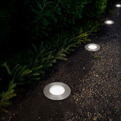 1.5W LED Ground Light Brushed Chrome IP67 Cool White 6500K GL13CW - Energy Light Bulbs - Free delivery on all orders