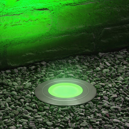 1.5W LED Ground Light Brushed Chrome IP67 Green GL15G - Energy Light Bulbs - Free delivery on all orders