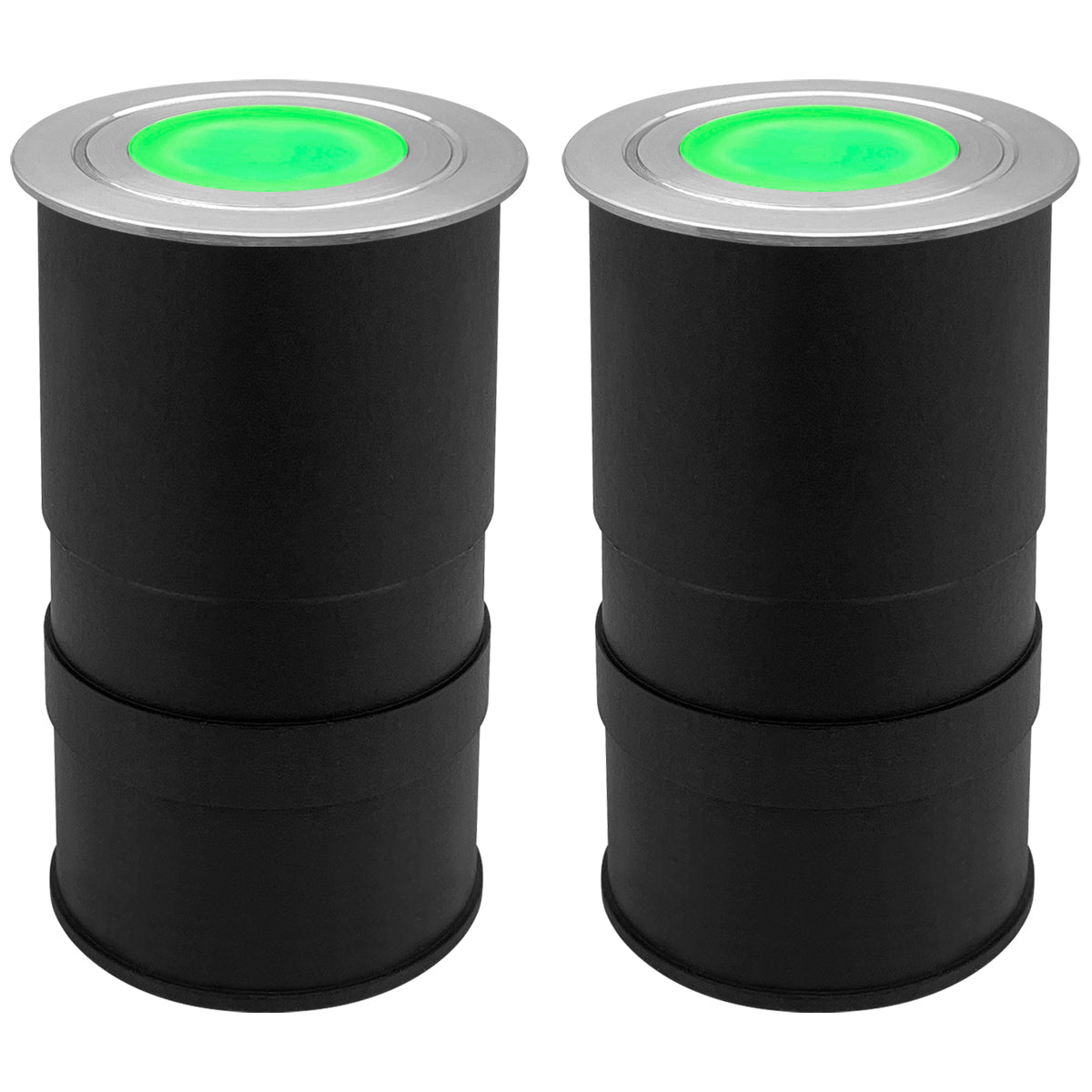 1.5W LED Ground Light Brushed Chrome IP67 Green GL15G - Energy Light Bulbs - Free delivery on all orders