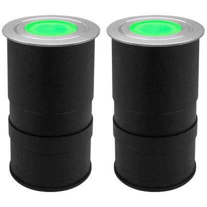 1.5W LED Ground Light Brushed Chrome IP67 Green GL15G - Energy Light Bulbs - Free delivery on all orders