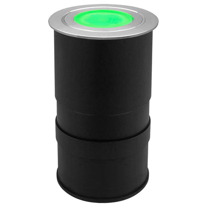 1.5W LED Ground Light Brushed Chrome IP67 Green GL15G - Energy Light Bulbs - Free delivery on all orders