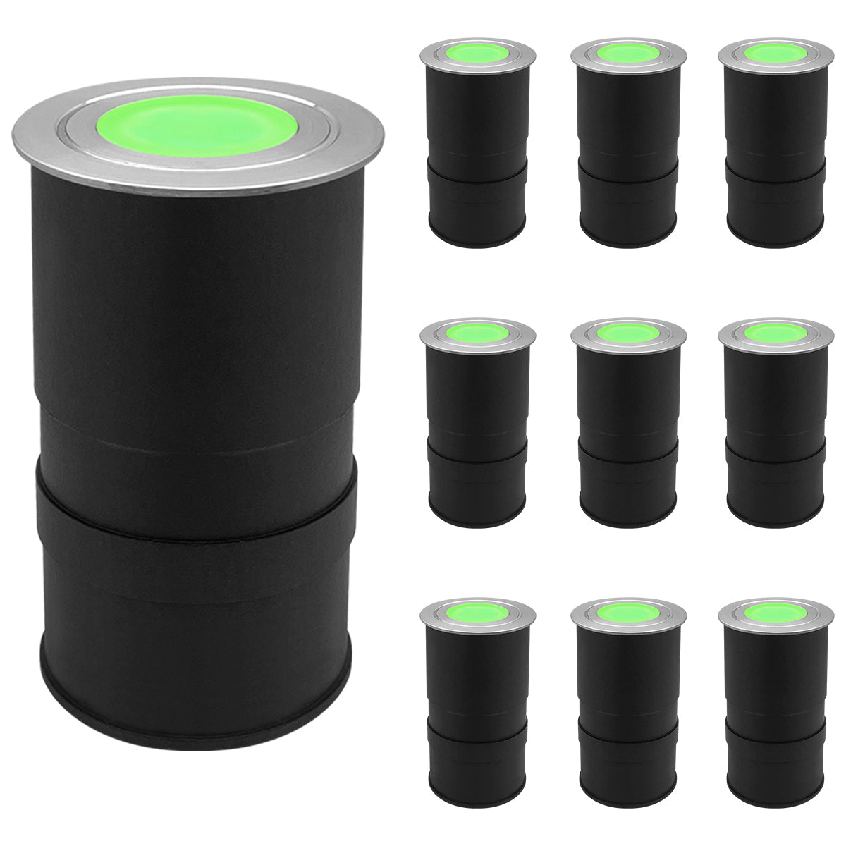 1.5W LED Ground Light Brushed Chrome IP67 Green GL15G - Energy Light Bulbs - Free delivery on all orders