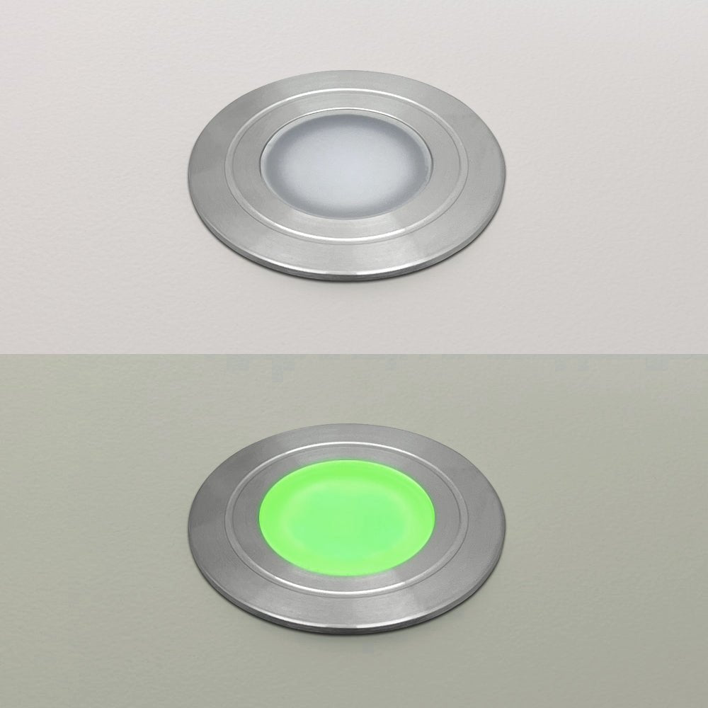 1.5W LED Ground Light Brushed Chrome IP67 Green GL15G - Energy Light Bulbs - Free delivery on all orders