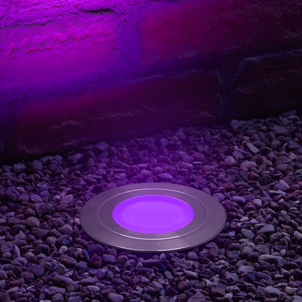 1.5W LED Ground Light Brushed Chrome IP67 Purple GL17P - Energy Light Bulbs - Free delivery on all orders