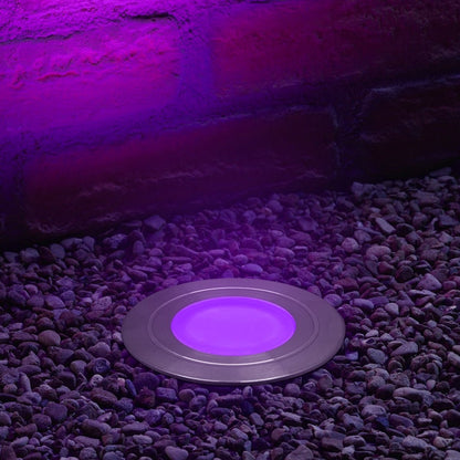 1.5W LED Ground Light Brushed Chrome IP67 Purple GL17P - Energy Light Bulbs - Free delivery on all orders