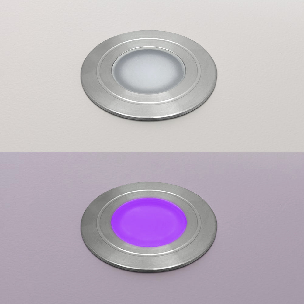 1.5W LED Ground Light Brushed Chrome IP67 Purple GL17P - Energy Light Bulbs - Free delivery on all orders