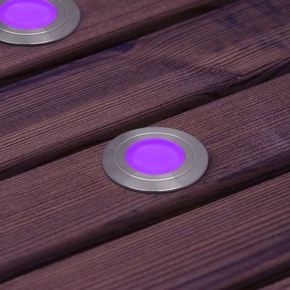 1.5W LED Ground Light Brushed Chrome IP67 Purple GL17P - Energy Light Bulbs - Free delivery on all orders