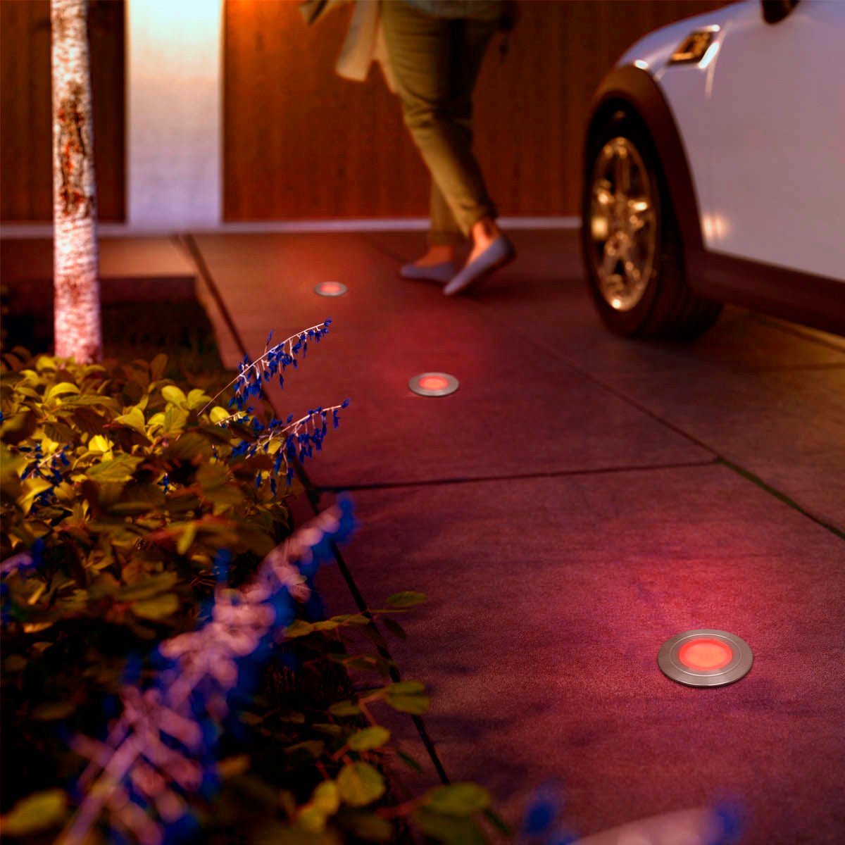 1.5W LED Ground Light Brushed Chrome IP67 Red GL14R - Energy Light Bulbs - Free delivery on all orders