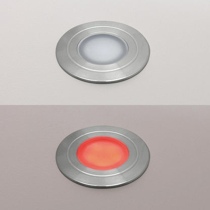 1.5W LED Ground Light Brushed Chrome IP67 Red GL14R - Energy Light Bulbs - Free delivery on all orders