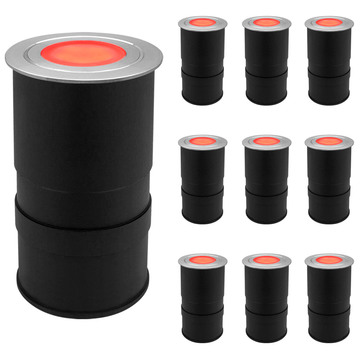 1.5W LED Ground Light Brushed Chrome IP67 Red GL14R - Energy Light Bulbs - Free delivery on all orders