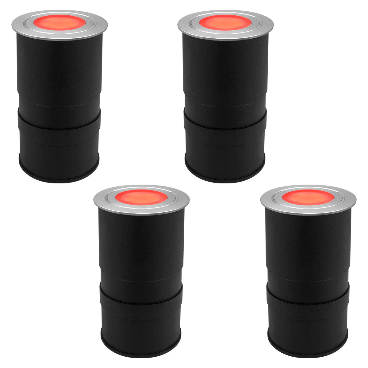 1.5W LED Ground Light Brushed Chrome IP67 Red GL14R - Energy Light Bulbs - Free delivery on all orders