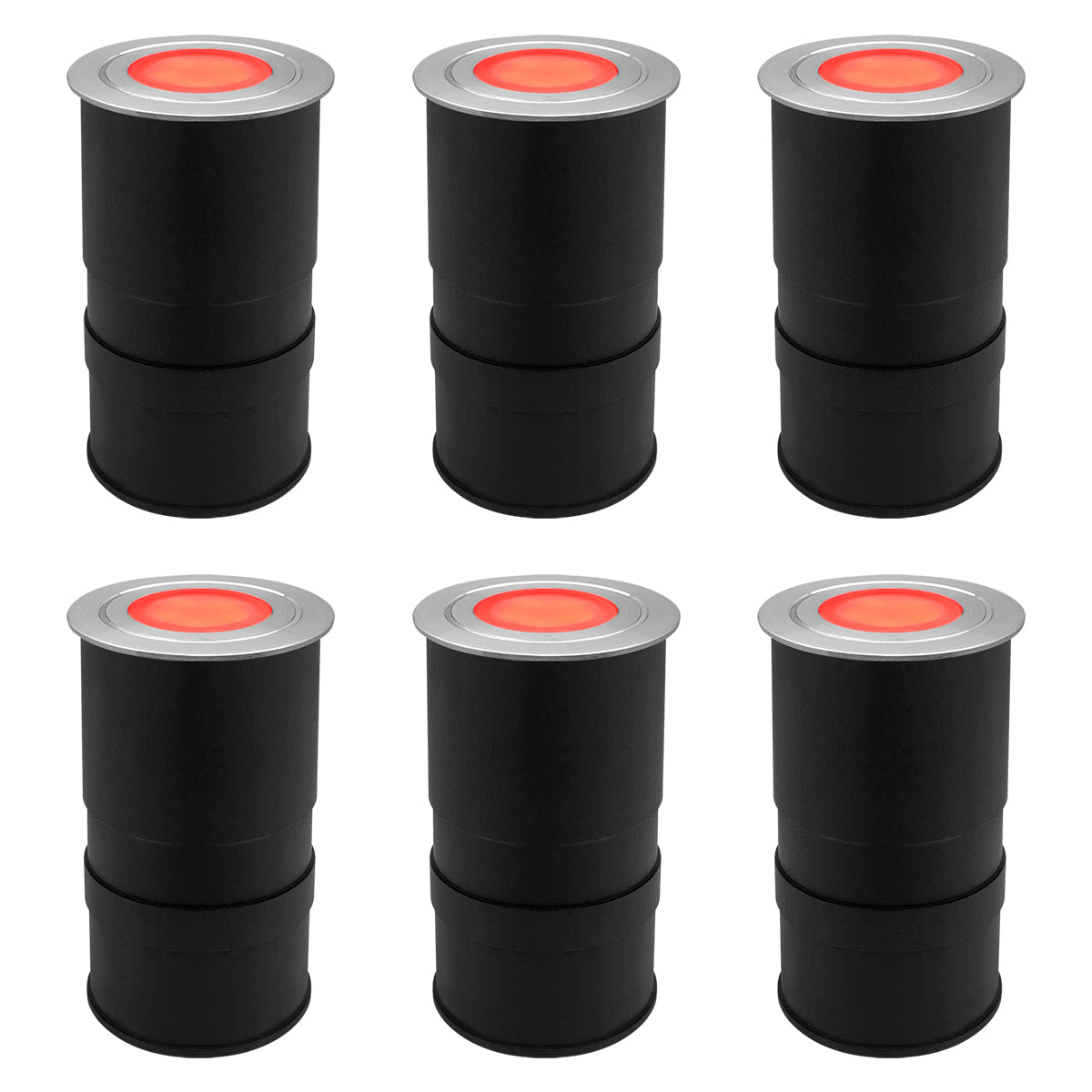 1.5W LED Ground Light Brushed Chrome IP67 Red GL14R - Energy Light Bulbs - Free delivery on all orders