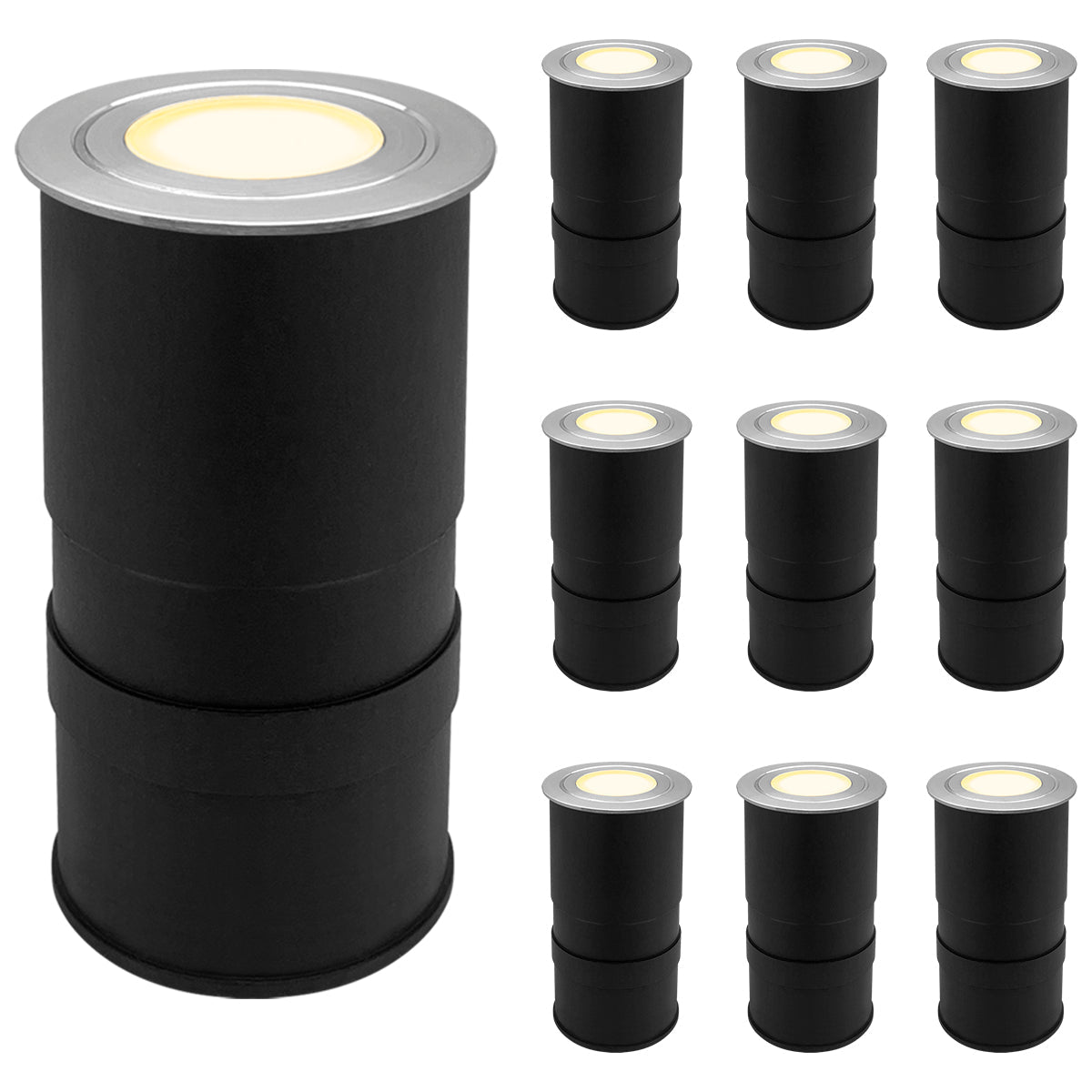 1.5W LED Ground Light Brushed Chrome IP67 Warm White 3000K - Energy Light Bulbs - Free delivery on all orders