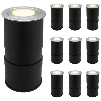 1.5W LED Ground Light Brushed Chrome IP67 Warm White 3000K - Energy Light Bulbs - Free delivery on all orders
