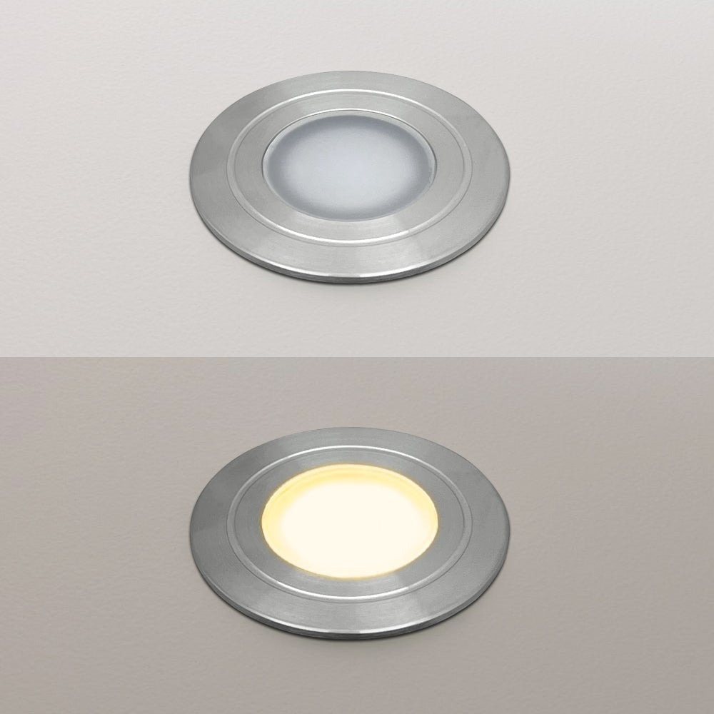 1.5W LED Ground Light Brushed Chrome IP67 Warm White 3000K - Energy Light Bulbs - Free delivery on all orders