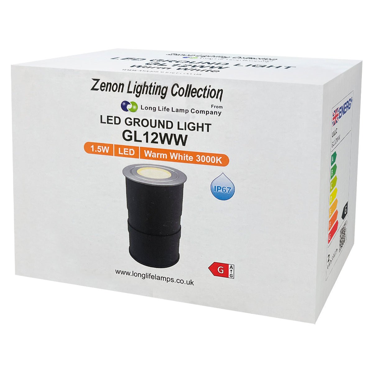 1.5W LED Ground Light Brushed Chrome IP67 Warm White 3000K - Energy Light Bulbs - Free delivery on all orders
