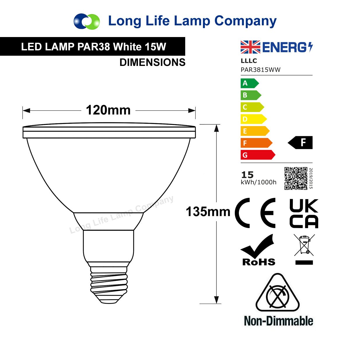 15w LED PAR38 Coloured Outdoor Garden Spot Light Bulb E27 - Free delivery on all orders