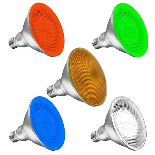 15w LED PAR38 Coloured Outdoor Garden Spot Light Bulb E27 - Energy Light Bulbs - Free delivery on all orders