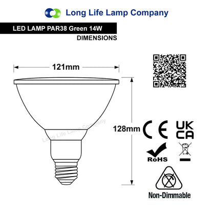15w LED PAR38 Coloured Outdoor Garden Spot Light Bulb E27 - Free delivery on all orders