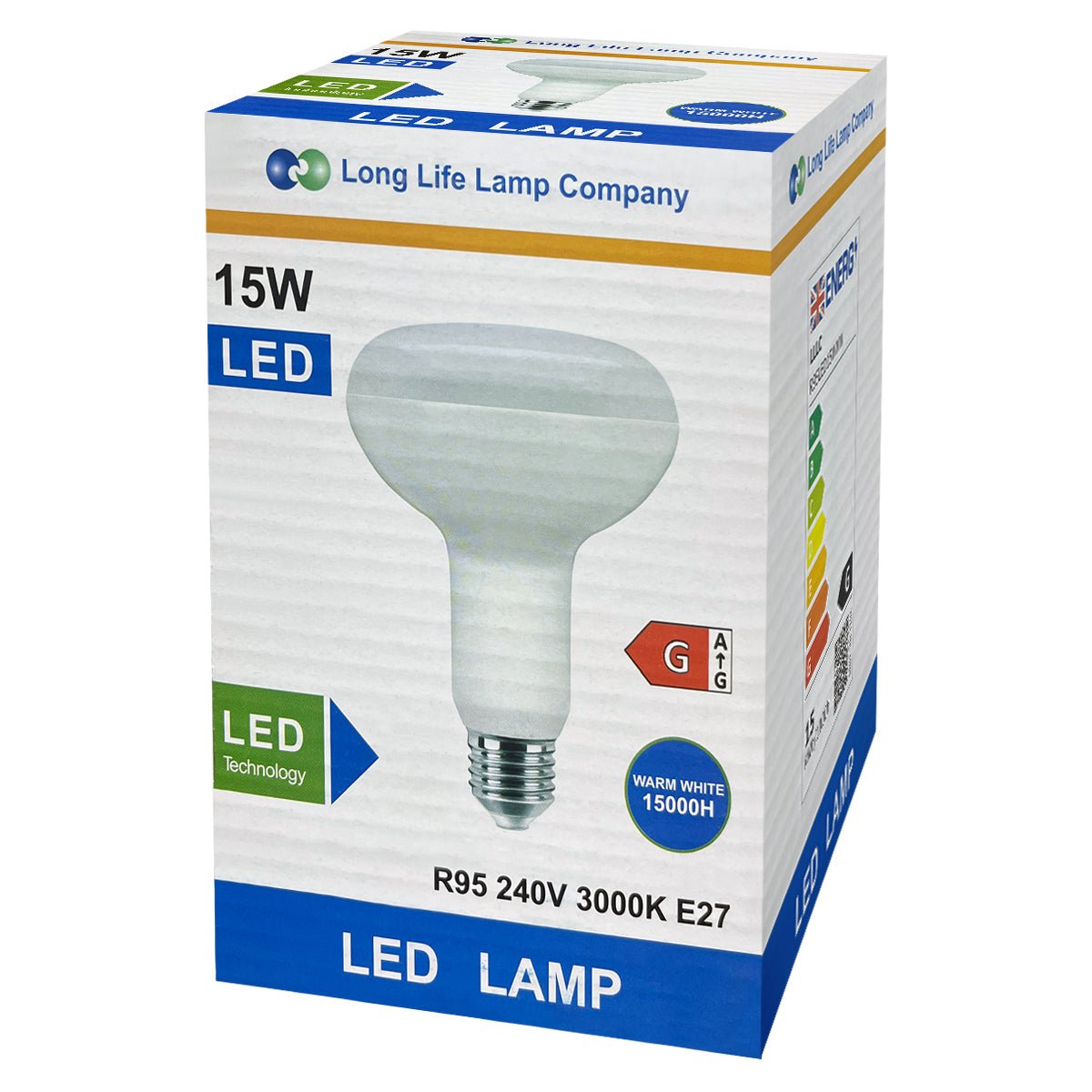 15w LED R95 E27 Warm White Replacment for Reflector R95 LED - Energy Light Bulbs - Free delivery on all orders