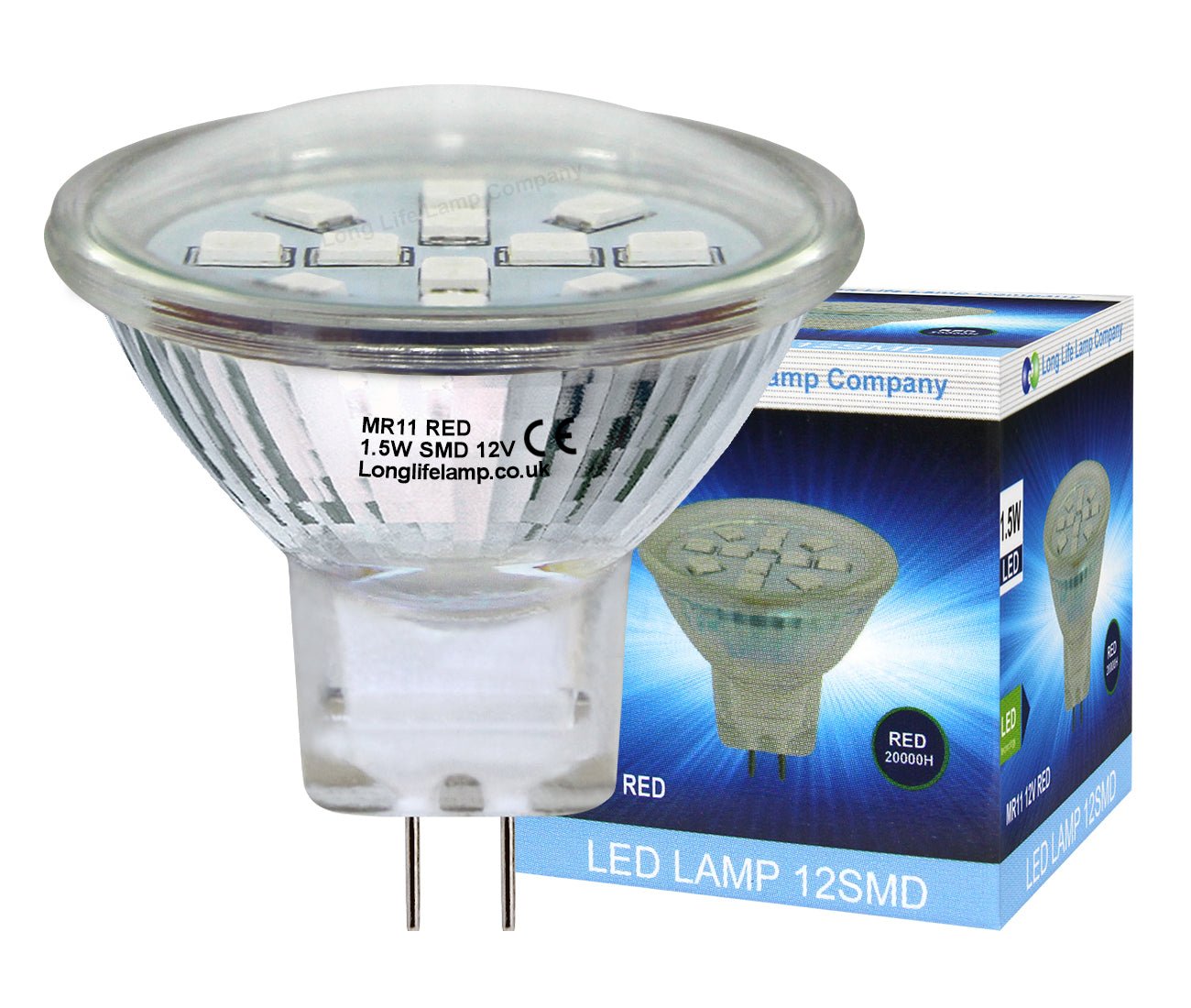 1.5w LED Red Light Bulb Spot Lamp MR11 - Energy Light Bulbs - Free delivery on all orders