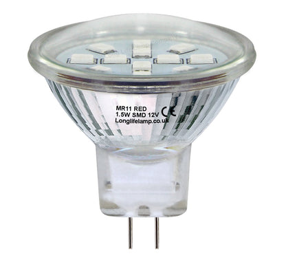 1.5w LED Red Light Bulb Spot Lamp MR11 - Energy Light Bulbs - Free delivery on all orders
