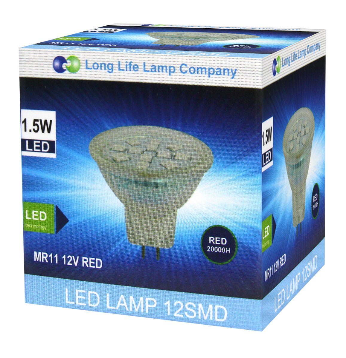 1.5w LED Red Light Bulb Spot Lamp MR11 - Energy Light Bulbs - Free delivery on all orders