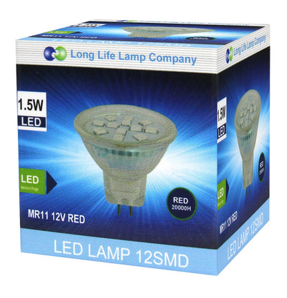 1.5w LED Red Light Bulb Spot Lamp MR11 - Energy Light Bulbs - Free delivery on all orders