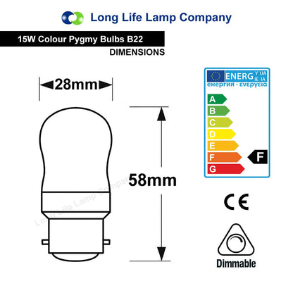 15w Pygmy YELLOW B22 or E14 - Free delivery on all orders