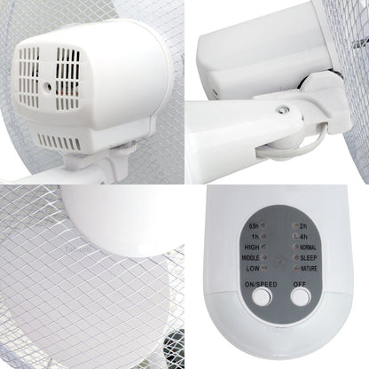16 Inch Oscillating Wall Fan with Remote, Timer & 3 Speeds - Energy Light Bulbs - Free delivery on all orders