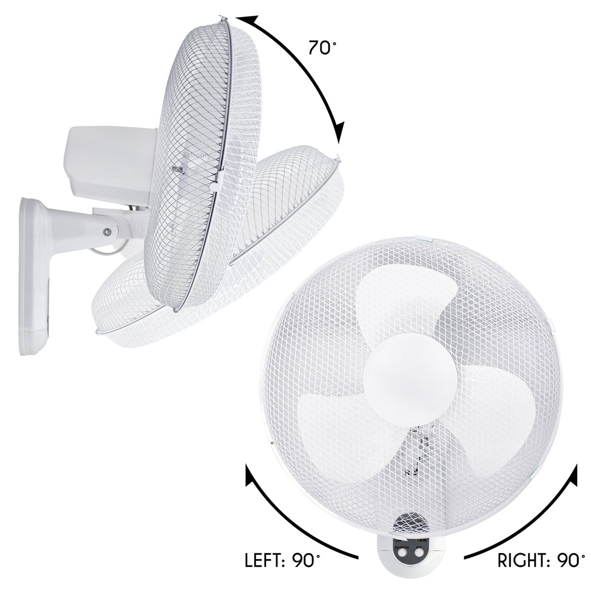 16 Inch Oscillating Wall Fan with Remote, Timer & 3 Speeds - Energy Light Bulbs - Free delivery on all orders