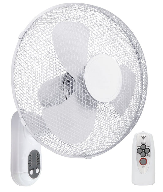 16 Inch Oscillating Wall Fan with Remote, Timer & 3 Speeds - Energy Light Bulbs - Free delivery on all orders