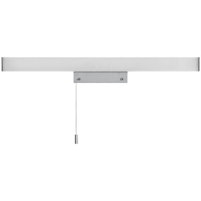 Bright 6500K cool white output from LED mirror wall light for grooming tasks
