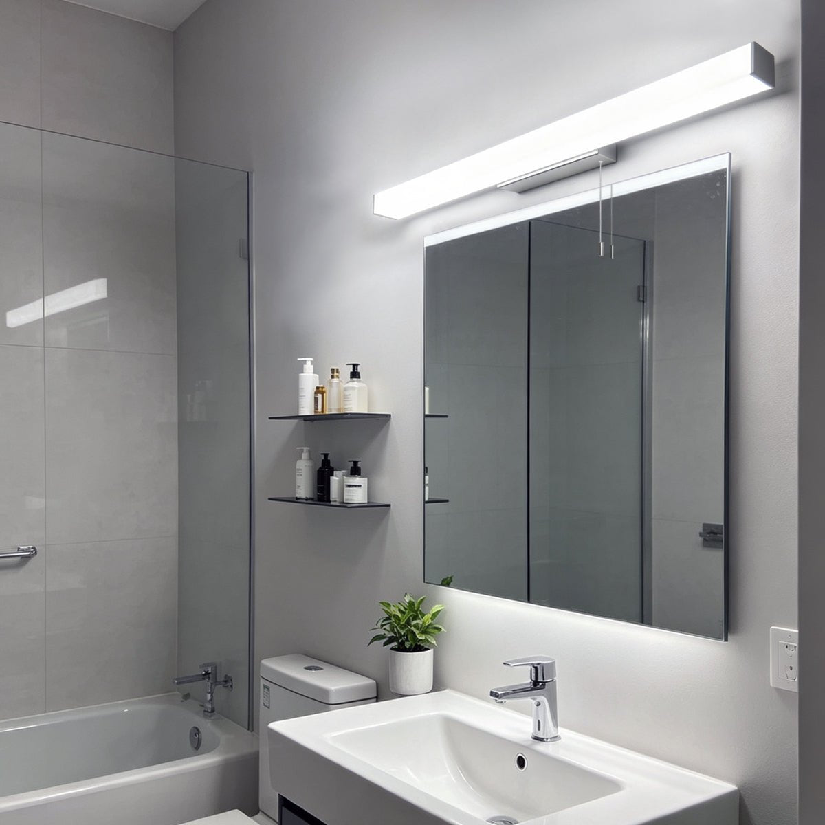 IP44 rated bathroom mirror light suitable for moisture-prone environments