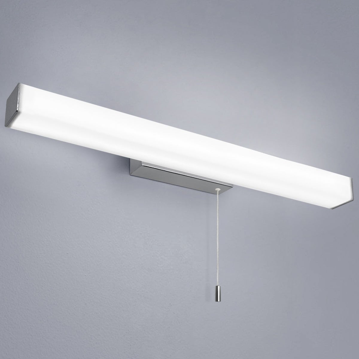 Side profile of LED bathroom mirror wall light showing slim modern design