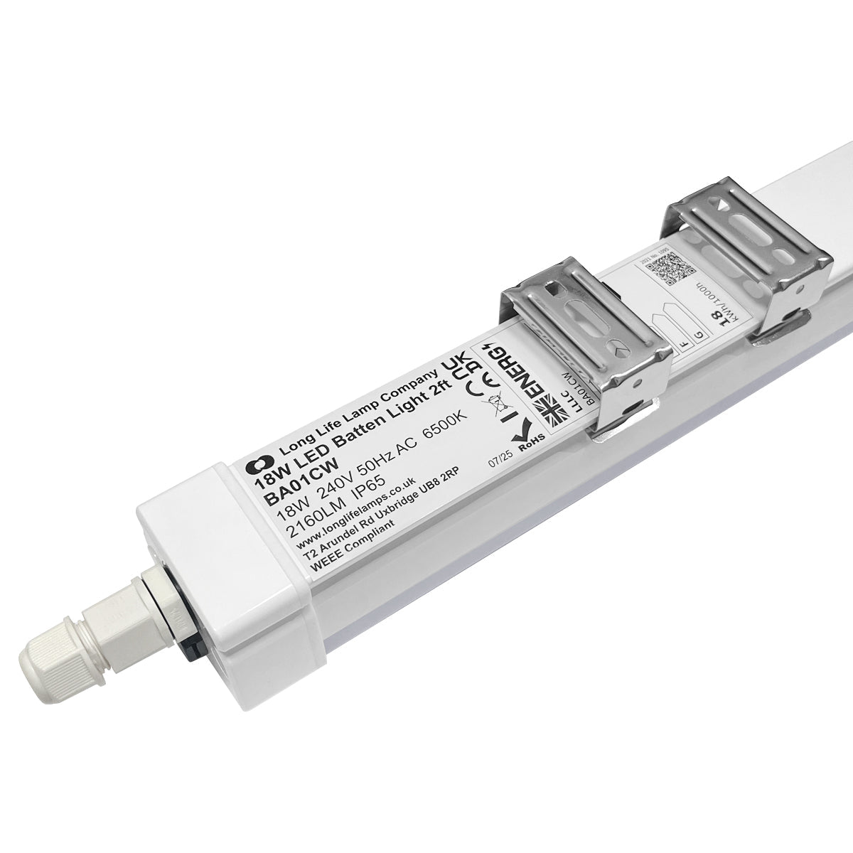 18w 2ft Industrial LED Batten Tube Light IP Rated Cool White T8 Fluorescent Replacement - Energy Light Bulbs - Free delivery on all orders
