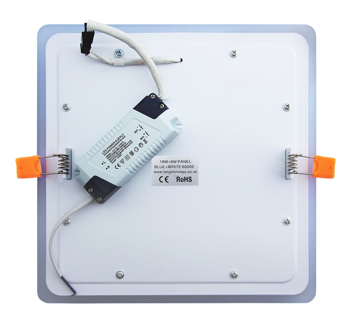 18w + 6w Square Recessed LED Ceiling Panel Light Dual Colour Cool White/Blue - Energy Light Bulbs - Free delivery on all orders