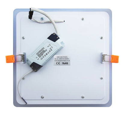 18w + 6w Square Recessed LED Ceiling Panel Light Dual Colour Cool White/Blue - Energy Light Bulbs - Free delivery on all orders