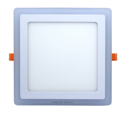 18w + 6w Square Recessed LED Ceiling Panel Light Dual Colour Cool White/Blue - Energy Light Bulbs - Free delivery on all orders