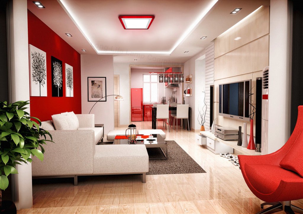 18w + 6w Square Recessed LED Ceiling Panel Light Dual Colour Cool White/Red - Energy Light Bulbs - Free delivery on all orders