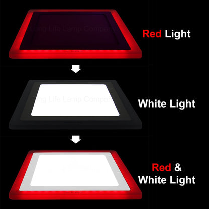 18w + 6w Square Recessed LED Ceiling Panel Light Dual Colour Cool White/Red - Energy Light Bulbs - Free delivery on all orders