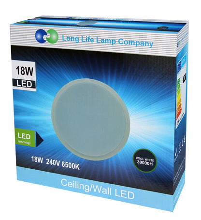18w High Brightness Round LED Flush Mount Ceiling Light Ideal For Bathrooms, Bedrooms, Loftroom, Storeroom - Energy Light Bulbs - Free delivery on all orders