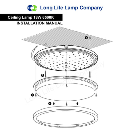 18w High Brightness Round LED Flush Mount Ceiling Light Ideal For Bathrooms, Bedrooms, Loftroom, Storeroom - Energy Light Bulbs - Free delivery on all orders