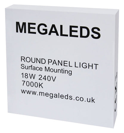 18w LED 6500K Round Surface Mount Ceiling Panel Cool White - Energy Light Bulbs - Free delivery on all orders