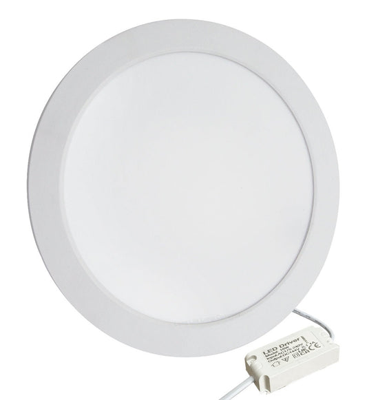 18W LED Back Lit Round Recessed Ceiling Panel Light Cool White 6500k - Energy Light Bulbs - Free delivery on all orders